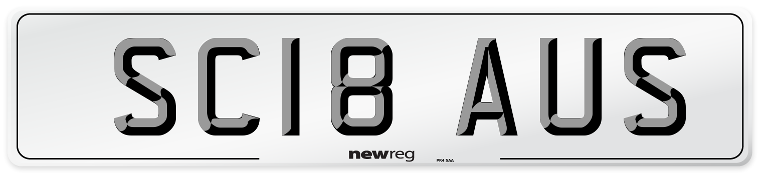 SC18 AUS Number Plate from New Reg